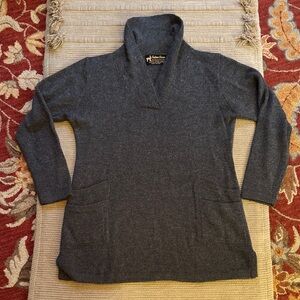 Baby Alpaca tunic sweater gray heather pockets amazing 💯 percent womens M NEW